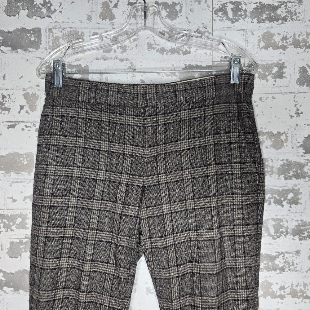 Banana Republic Pants Womens 2 Brown Plaid Wool Blend Lined Ryan Fit Trousers - Picture 2 of 9
